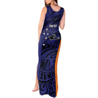 Personalised PNG New Ireland Tank Maxi Dress Bird of Paradise Tattoo Flag Motif LT9 - Polynesian Pride
