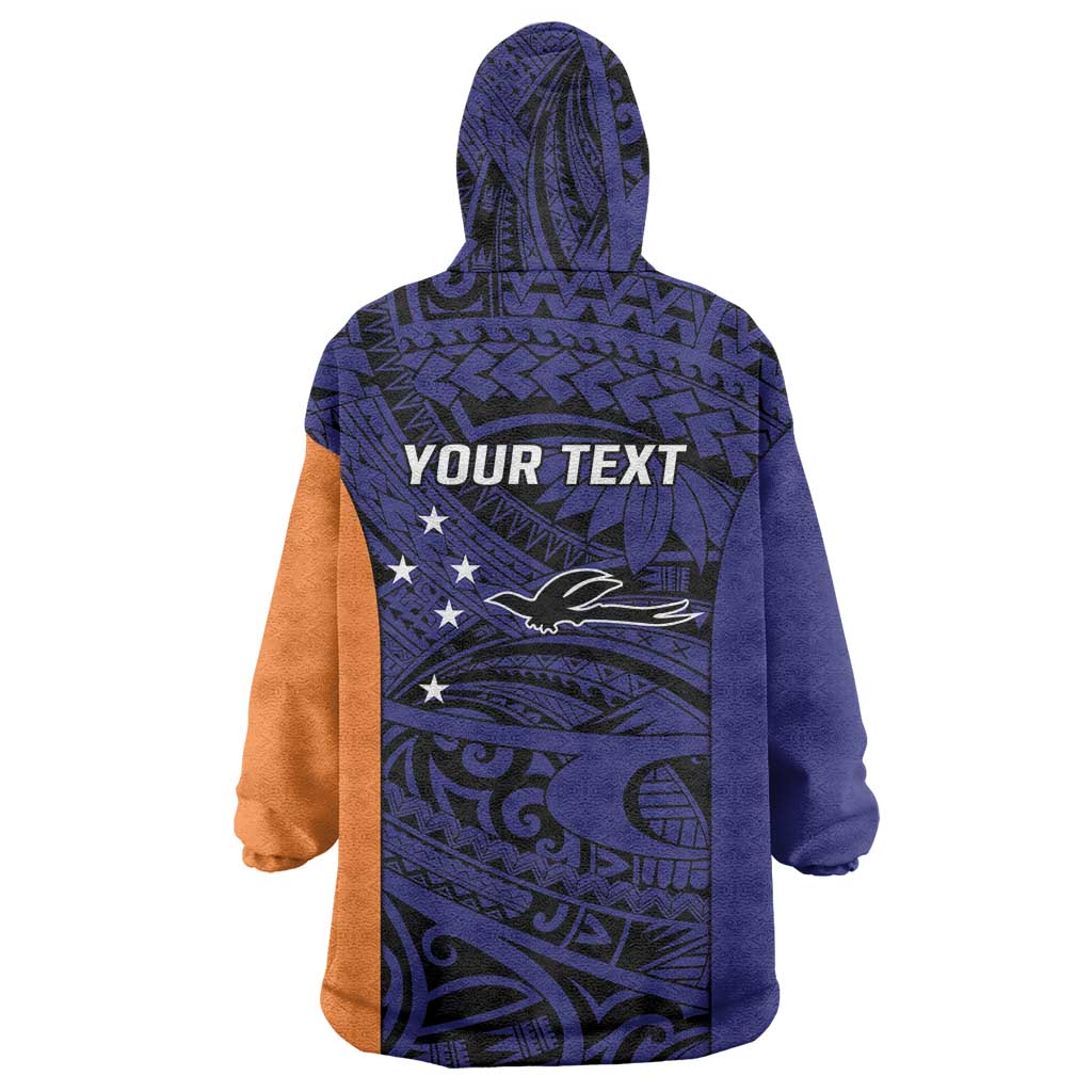 Personalised PNG New Ireland Wearable Blanket Hoodie Bird of Paradise Tattoo Flag Motif LT9 - Polynesian Pride