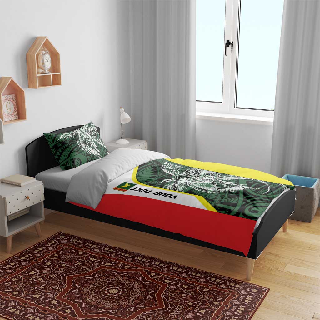 Personalised PNG Oro Province Bedding Set Bird of Paradise Tattoo Flag Motif - Polynesian Pride