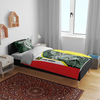 Personalised PNG Oro Province Bedding Set Bird of Paradise Tattoo Flag Motif - Polynesian Pride