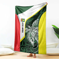 Personalised PNG Oro Province Blanket Bird of Paradise Tattoo Flag Motif - Polynesian Pride
