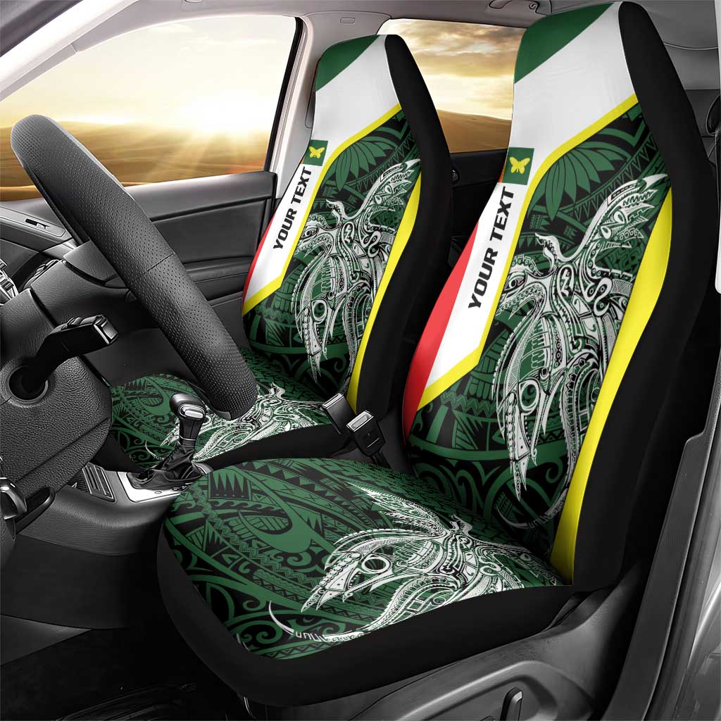 Personalised PNG Oro Province Car Seat Cover Bird of Paradise Tattoo Flag Motif LT9 - Polynesian Pride