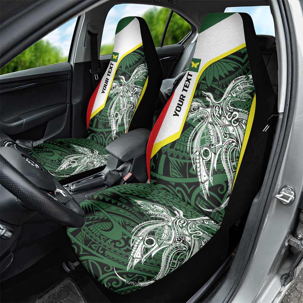 Personalised PNG Oro Province Car Seat Cover Bird of Paradise Tattoo Flag Motif LT9 - Polynesian Pride