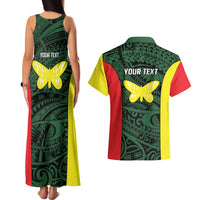 Personalised PNG Oro Province Couples Matching Tank Maxi Dress and Hawaiian Shirt Bird of Paradise Tattoo Flag Motif LT9 - Polynesian Pride