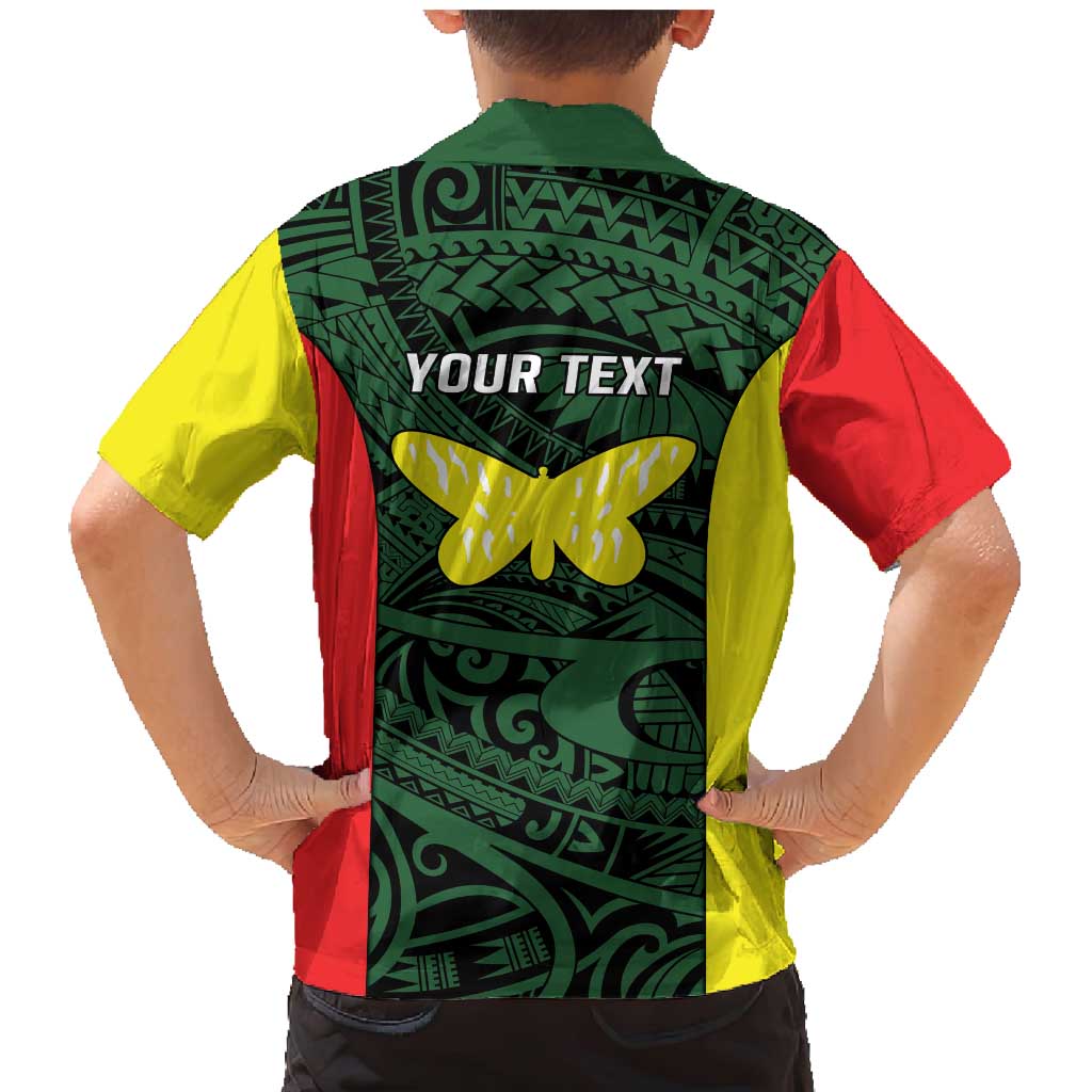 Personalised PNG Oro Province Family Matching Mermaid Dress and Hawaiian Shirt Bird of Paradise Tattoo Flag Motif LT9 - Polynesian Pride