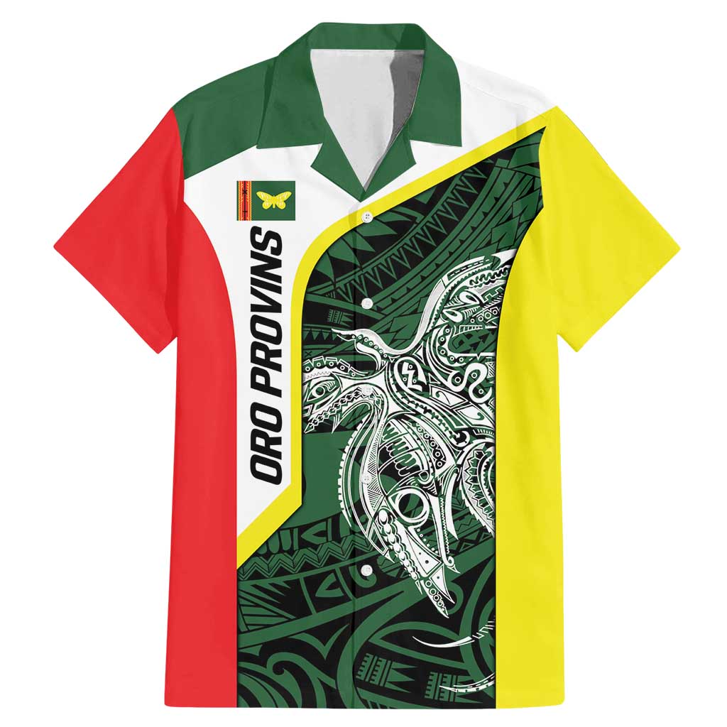 Personalised PNG Oro Province Family Matching Mermaid Dress and Hawaiian Shirt Bird of Paradise Tattoo Flag Motif LT9 Dad's Shirt - Short Sleeve Green - Polynesian Pride