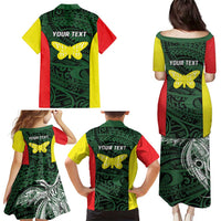 Personalised PNG Oro Province Family Matching Puletasi and Hawaiian Shirt Bird of Paradise Tattoo Flag Motif LT9 - Polynesian Pride
