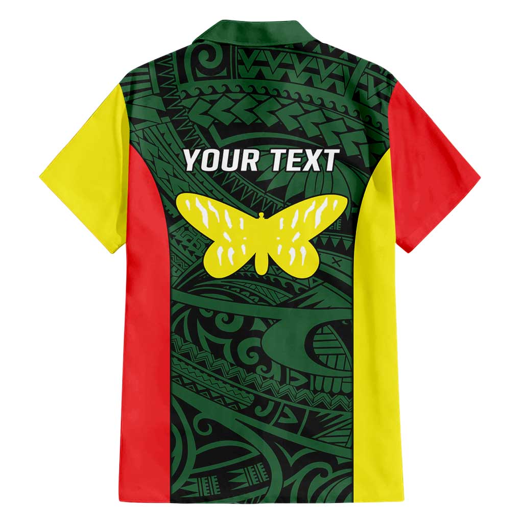 Personalised PNG Oro Province Family Matching Short Sleeve Bodycon Dress and Hawaiian Shirt Bird of Paradise Tattoo Flag Motif LT9 - Polynesian Pride
