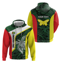 Personalised PNG Oro Province Hoodie Bird of Paradise Tattoo Flag Motif LT9 - Polynesian Pride