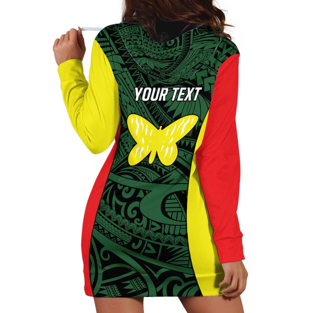 Personalised PNG Oro Province Hoodie Dress Bird of Paradise Tattoo Flag Motif LT9 - Polynesian Pride