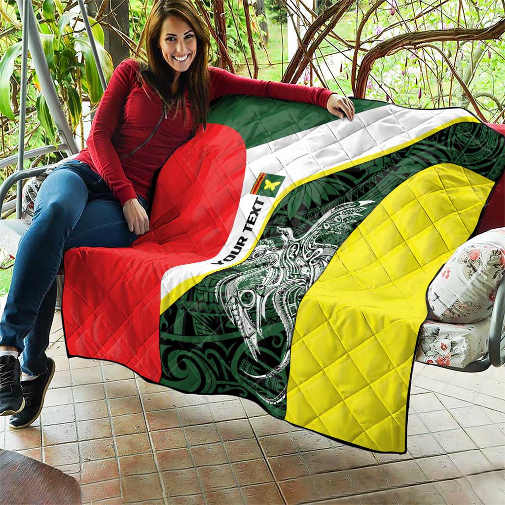 Personalised PNG Oro Province Quilt Bird of Paradise Tattoo Flag Motif - Polynesian Pride