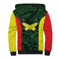 Personalised PNG Oro Province Sherpa Hoodie Bird of Paradise Tattoo Flag Motif LT9 - Polynesian Pride