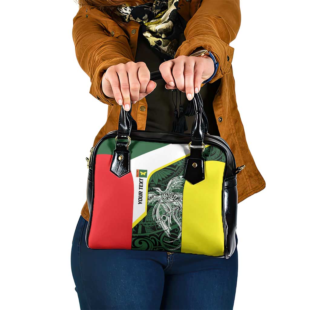 Personalised PNG Oro Province Shoulder Handbag Bird of Paradise Tattoo Flag Motif - Polynesian Pride