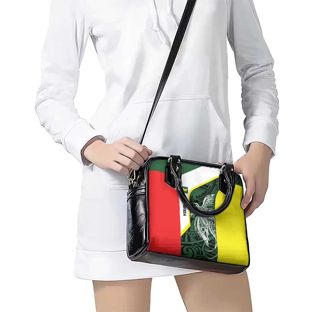 Personalised PNG Oro Province Shoulder Handbag Bird of Paradise Tattoo Flag Motif - Polynesian Pride