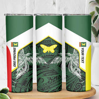 Personalised PNG Oro Province Skinny Tumbler Bird of Paradise Tattoo Flag Motif LT9 - Polynesian Pride