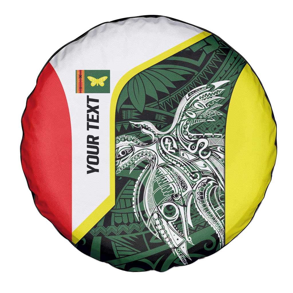 Personalised PNG Oro Province Spare Tire Cover Bird of Paradise Tattoo Flag Motif LT9 - Polynesian Pride