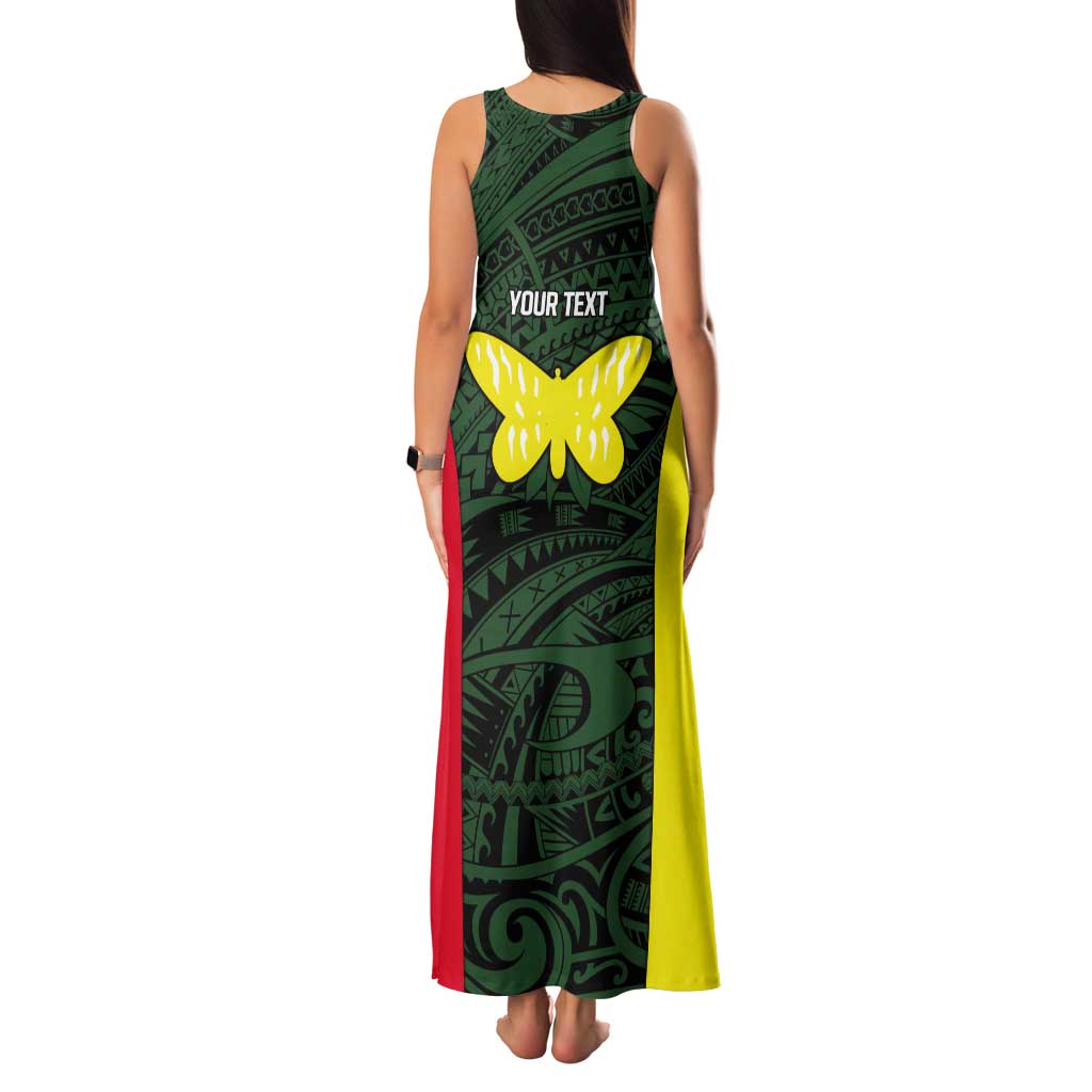 Personalised PNG Oro Province Tank Maxi Dress Bird of Paradise Tattoo Flag Motif LT9 - Polynesian Pride