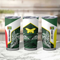 Personalised PNG Oro Province Tumbler Cup Bird of Paradise Tattoo Flag Motif LT9 - Polynesian Pride