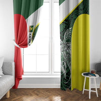 Personalised PNG Oro Province Window Curtain Bird of Paradise Tattoo Flag Motif - Polynesian Pride