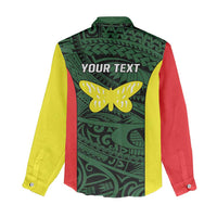 Personalised PNG Oro Province Women Casual Shirt Bird of Paradise Tattoo Flag Motif LT9 - Polynesian Pride