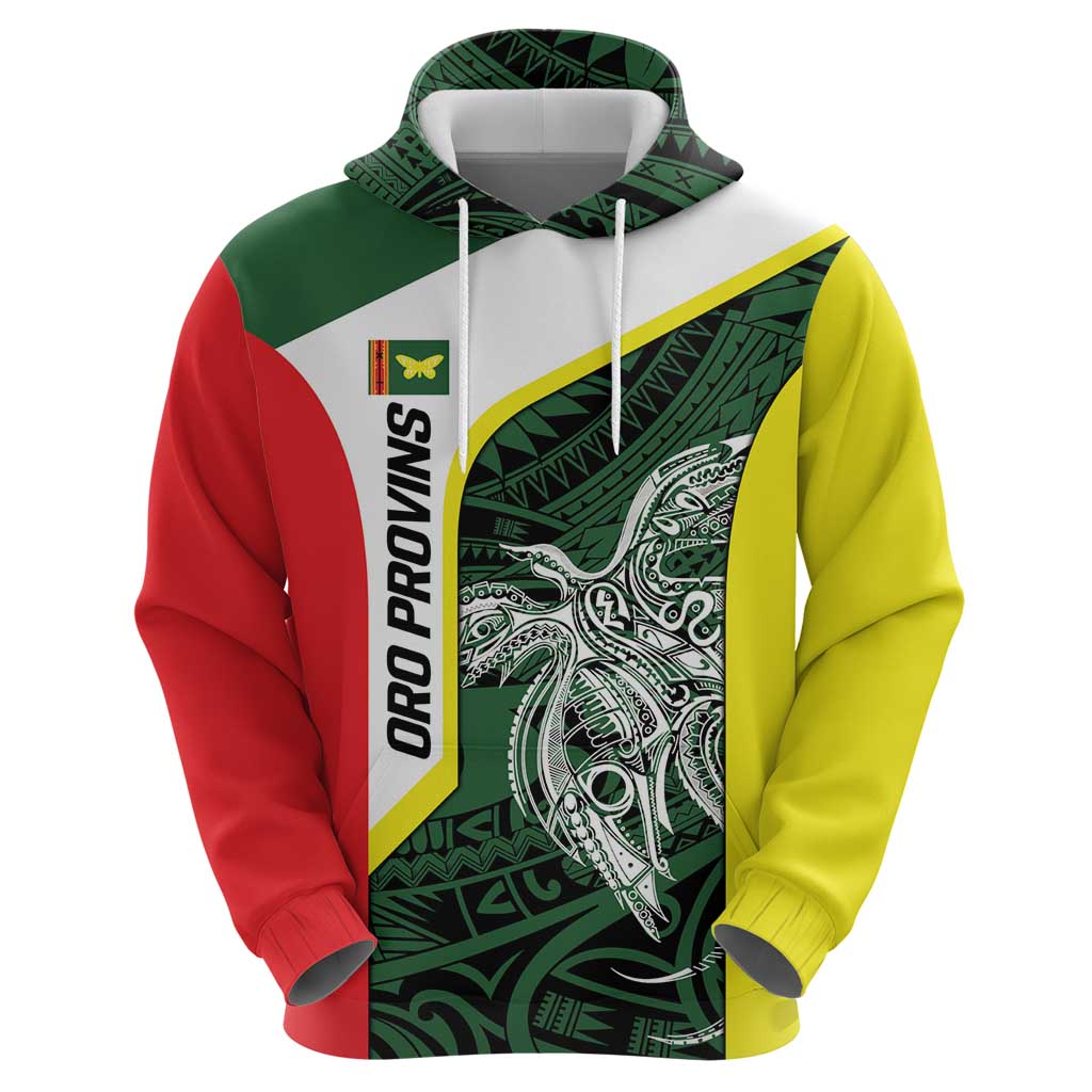 Personalised PNG Oro Province Zip Hoodie Bird of Paradise Tattoo Flag Motif LT9 - Polynesian Pride