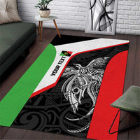 Personalised PNG Southern Highlands Province Area Rug Bird of Paradise Tattoo Flag Motif LT9 Red - Polynesian Pride