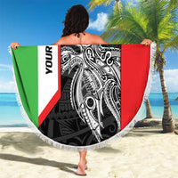 Personalised PNG Southern Highlands Province Beach Blanket Bird of Paradise Tattoo Flag Motif LT9 - Polynesian Pride