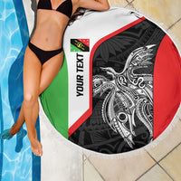 Personalised PNG Southern Highlands Province Beach Blanket Bird of Paradise Tattoo Flag Motif LT9 - Polynesian Pride