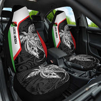 Personalised PNG Southern Highlands Province Car Seat Cover Bird of Paradise Tattoo Flag Motif LT9 One Size Red - Polynesian Pride