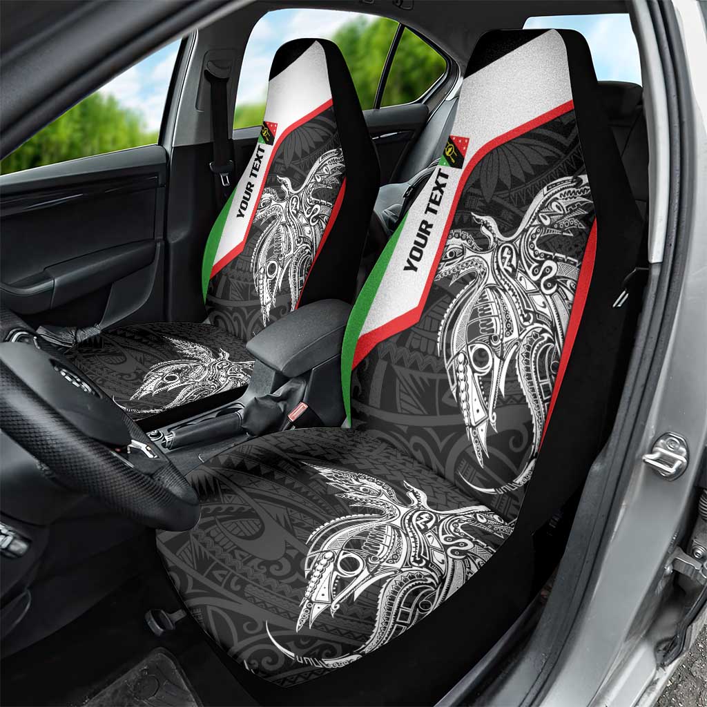 Personalised PNG Southern Highlands Province Car Seat Cover Bird of Paradise Tattoo Flag Motif LT9 - Polynesian Pride