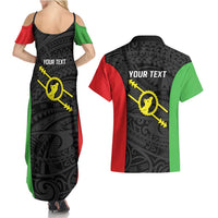 Personalised PNG Southern Highlands Province Couples Matching Summer Maxi Dress and Hawaiian Shirt Bird of Paradise Tattoo Flag Motif LT9 - Polynesian Pride