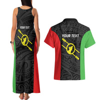 Personalised PNG Southern Highlands Province Couples Matching Tank Maxi Dress and Hawaiian Shirt Bird of Paradise Tattoo Flag Motif LT9 - Polynesian Pride
