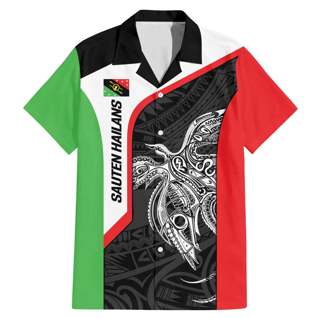 Personalised PNG Southern Highlands Province Family Matching Mermaid Dress and Hawaiian Shirt Bird of Paradise Tattoo Flag Motif LT9 Dad's Shirt - Short Sleeve Red - Polynesian Pride