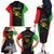 Personalised PNG Southern Highlands Province Family Matching Off The Shoulder Long Sleeve Dress and Hawaiian Shirt Bird of Paradise Tattoo Flag Motif - Polynesian Pride