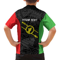 Personalised PNG Southern Highlands Province Family Matching Summer Maxi Dress and Hawaiian Shirt Bird of Paradise Tattoo Flag Motif LT9 - Polynesian Pride