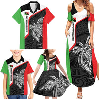 Personalised PNG Southern Highlands Province Family Matching Summer Maxi Dress and Hawaiian Shirt Bird of Paradise Tattoo Flag Motif LT9 - Polynesian Pride