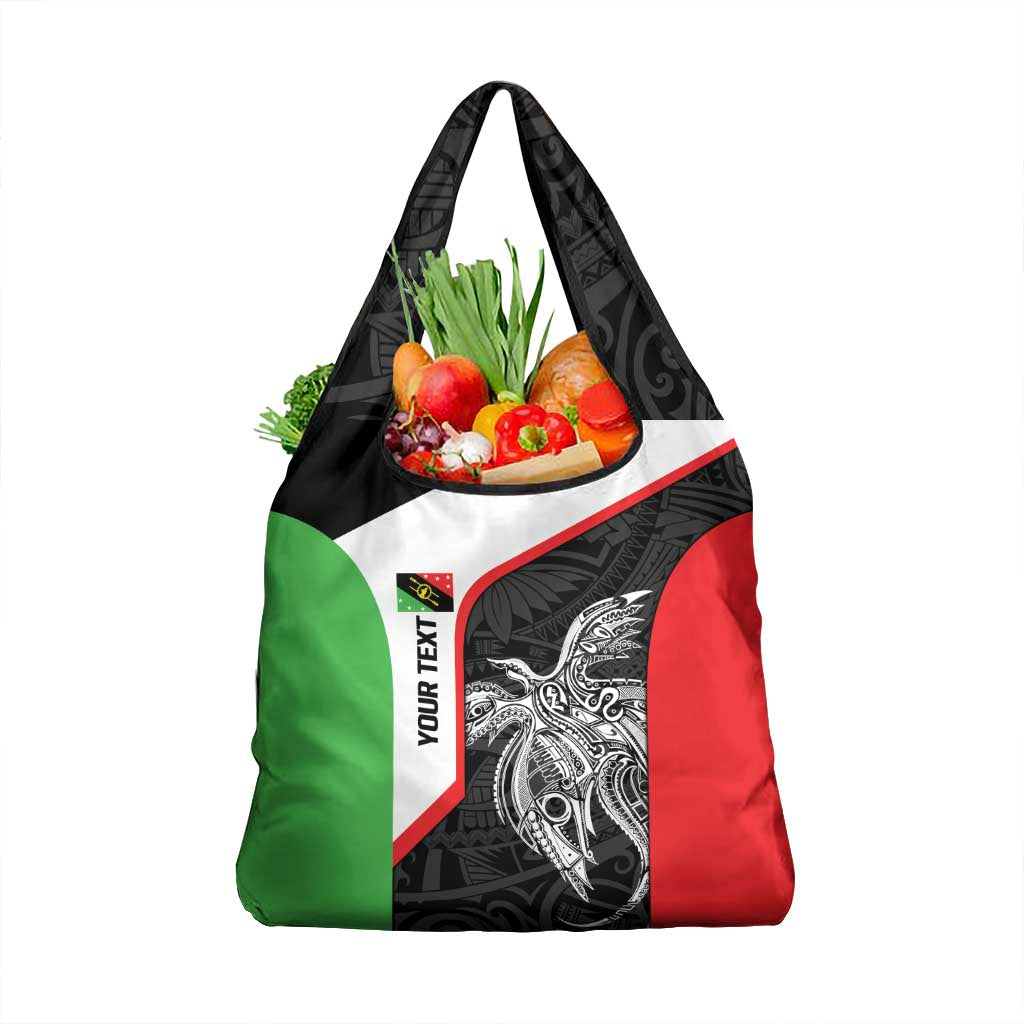 Personalised PNG Southern Highlands Province Grocery Bag Bird of Paradise Tattoo Flag Motif - Polynesian Pride