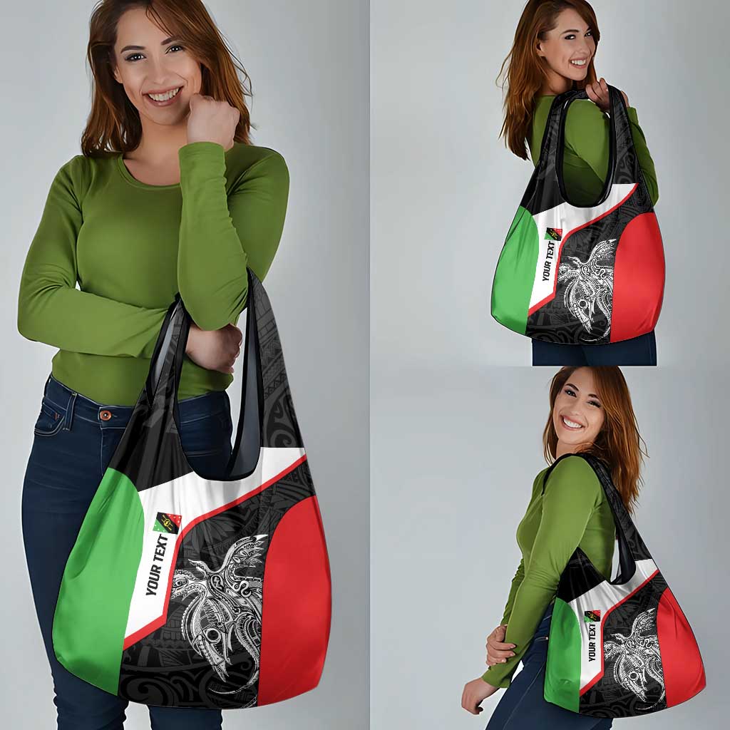 Personalised PNG Southern Highlands Province Grocery Bag Bird of Paradise Tattoo Flag Motif LT9 - Polynesian Pride