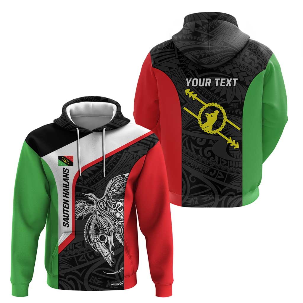 Personalised PNG Southern Highlands Province Hoodie Bird of Paradise Tattoo Flag Motif LT9 - Polynesian Pride