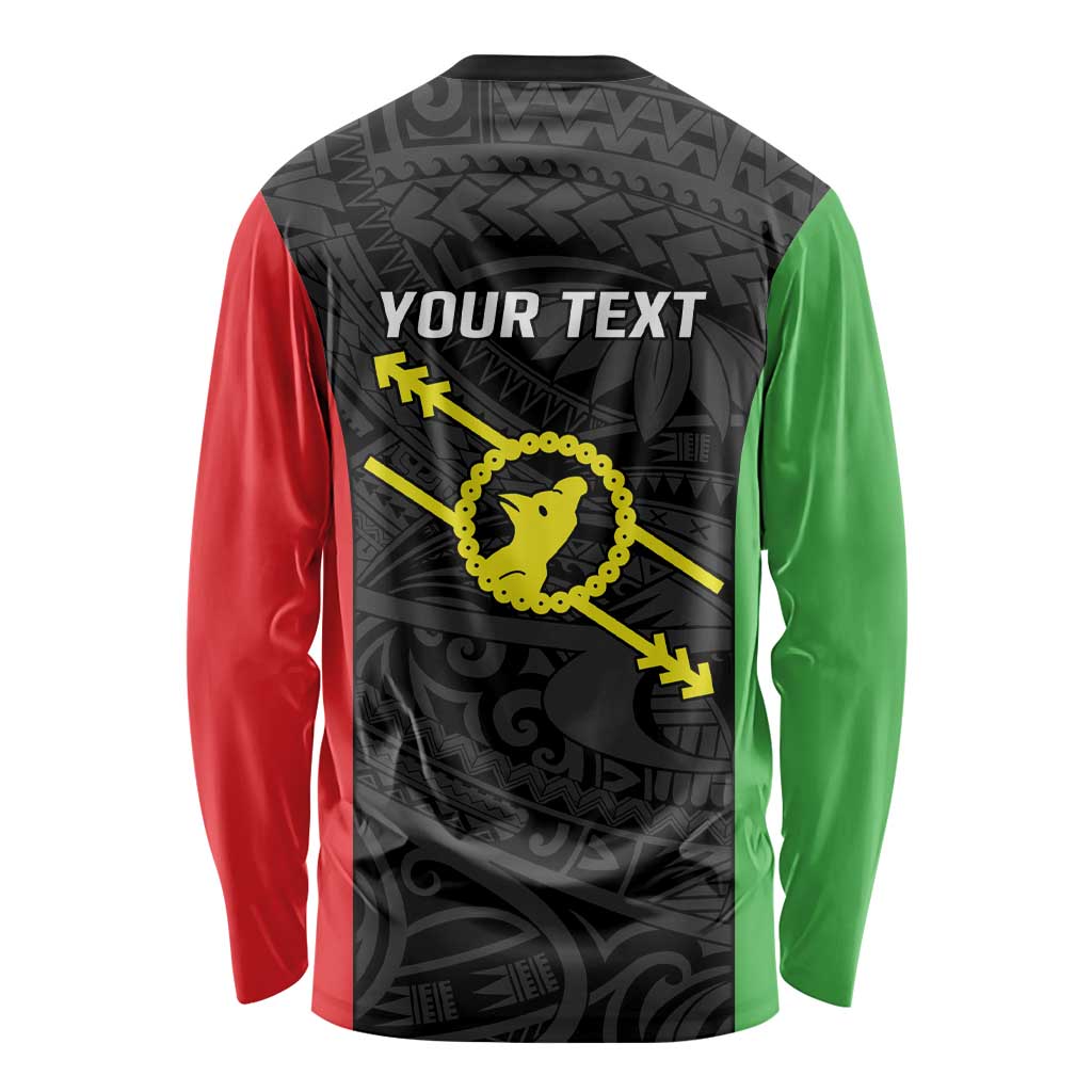 Personalised PNG Southern Highlands Province Long Sleeve Shirt Bird of Paradise Tattoo Flag Motif LT9 - Polynesian Pride