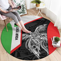 Personalised PNG Southern Highlands Province Round Carpet Bird of Paradise Tattoo Flag Motif LT9 - Polynesian Pride