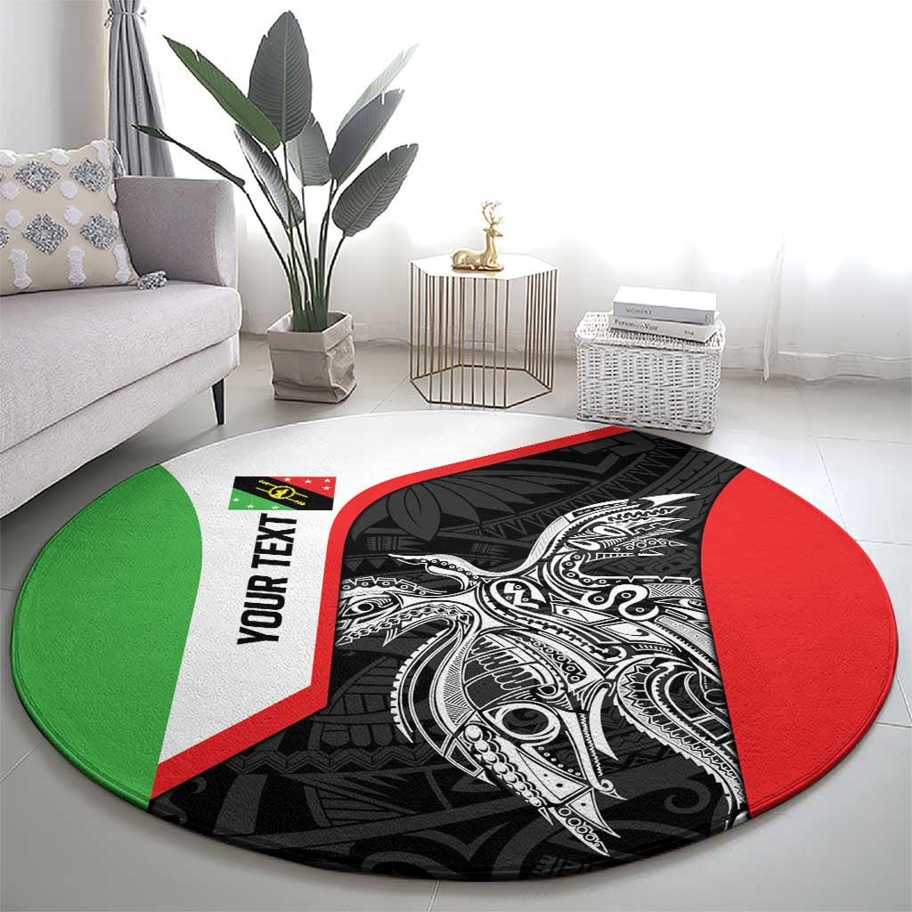 Personalised PNG Southern Highlands Province Round Carpet Bird of Paradise Tattoo Flag Motif LT9 - Polynesian Pride