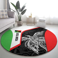 Personalised PNG Southern Highlands Province Round Carpet Bird of Paradise Tattoo Flag Motif LT9 - Polynesian Pride