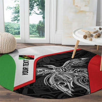 Personalised PNG Southern Highlands Province Round Carpet Bird of Paradise Tattoo Flag Motif LT9 - Polynesian Pride