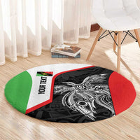 Personalised PNG Southern Highlands Province Round Carpet Bird of Paradise Tattoo Flag Motif LT9 - Polynesian Pride