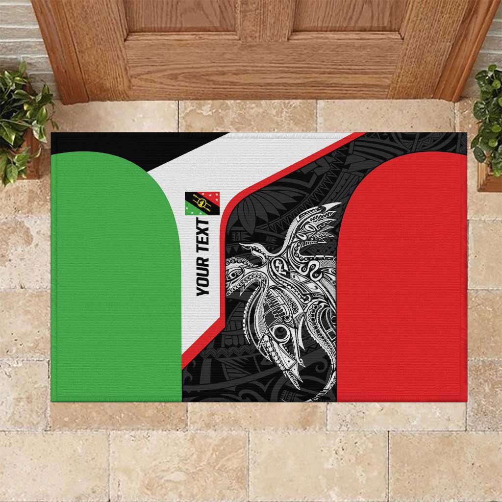 Personalised PNG Southern Highlands Province Rubber Doormat Bird of Paradise Tattoo Flag Motif LT9 Red - Polynesian Pride