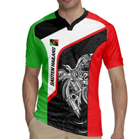 Personalised PNG Southern Highlands Province Rugby Jersey Bird of Paradise Tattoo Flag Motif LT9 - Polynesian Pride
