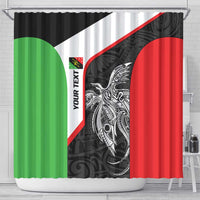 Personalised PNG Southern Highlands Province Shower Curtain Bird of Paradise Tattoo Flag Motif LT9 - Polynesian Pride