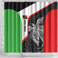 Personalised PNG Southern Highlands Province Shower Curtain Bird of Paradise Tattoo Flag Motif LT9 - Polynesian Pride