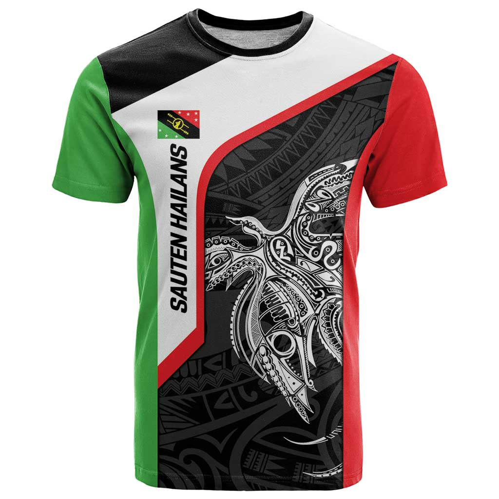 Personalised PNG Southern Highlands Province T Shirt Bird of Paradise Tattoo Flag Motif LT9 Red - Polynesian Pride